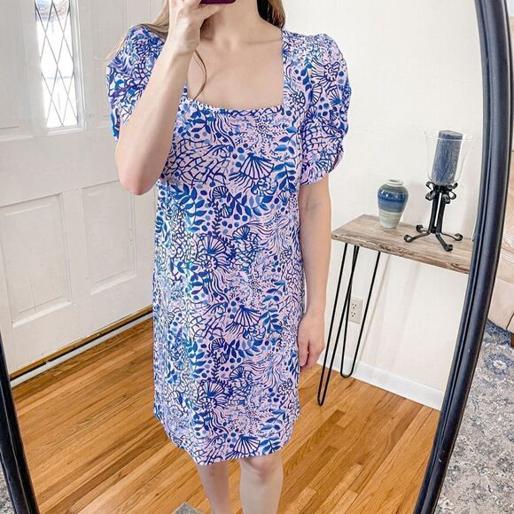 Lilly Pulitzer Haydn T-Shirt Dress Ocean Print L - Picture 4 of 10